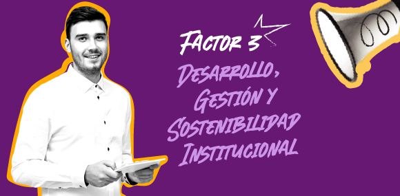 Factor 3: Desarrollo,  Gestión y Sostenibilidad  Institucional