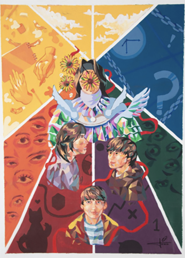 Segundo lugar  Brayan Camilo Guerrero David  Estudiante de la Institución Educativa Municipal Luis Eduardo Mora Osejo de Pasto – Nariño  Obra “Cinta roja”.