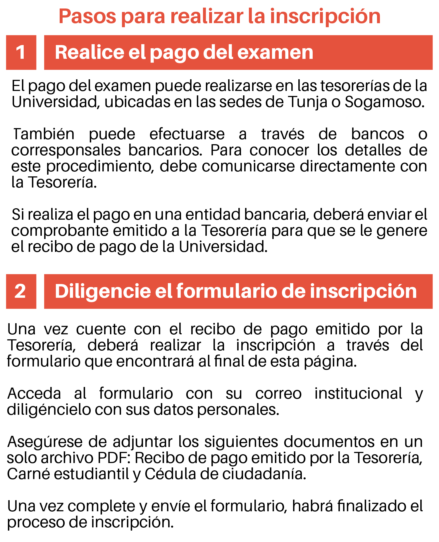 Pasos para la inscripción