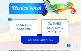 ¡El grupo de Técnica Vocal de nuestras actividades de instrucción cultural te está esperando! 