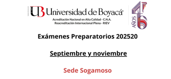 Exámenes Preparatorios 202520 Programa de Derecho y Ciencias Políticas Sede Sogamoso